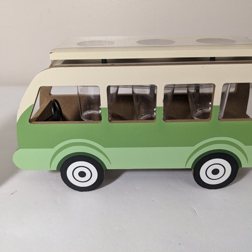 NEW- Set of 3- Van / Bus Shot Glass Holder- Yellow Outdoor Puzzle- Green Canteen - Picture 4 of 8